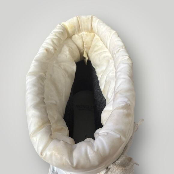Moncler White Nylon and Leather Insolux Snow Boots Size 39 EU / 8 US - Picture 7 of 16
